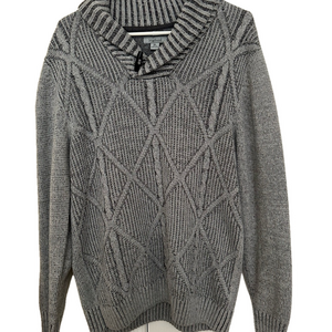 Method by Express Gray Geometric Cable Knit Men's Sweater